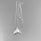 Sterling Silver Small Whale Tail Necklace, Whale Necklace, Fish Necklace, Silver Necklace