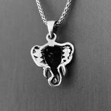 Sterling Silver Filigree Ganesha Elephant Necklace, Silver Necklace, Boho Necklace, Animal Necklace