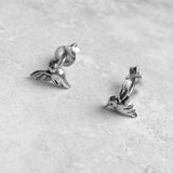 Sterling Silver Tiny Hummingbird Earring, Silver Earring, Stud Earring, Spirit Animal Earrings