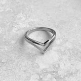 Sterling Silver Plain Double V Shape Ring, Chevron Ring, Simple Ring, Silver Rings