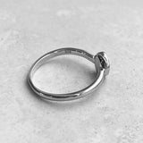 Sterling Silver Small Round White Lab Opal Ring, Silver Ring, Dainty Ring, Promise Ring