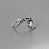 Sterling Silver Big Wave Toe Ring, Silver Rings, Pinky Ring
