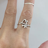 Sterling Silver Key To My Heart Ring, Silver Ring, Love Ring, Key Ring