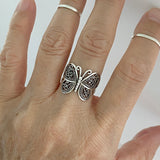 Sterling Sterling Filigree Butterfly Ring, Silver Ring, Statement Ring, Spirit Ring