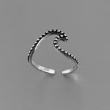 Sterling Silver Big Wave Toe Ring, Silver Rings, Pinky Ring