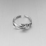Sterling Silver Windy Waves Toe Ring, Silver Rings, Pinky Ring