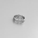 Sterling Silver Thin Eternity Celtic Ring, Silver Ring, Boho Ring, Silver Band