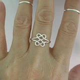 Sterling Silver Celtic Heart Knot Ring, Silver Ring, Boho Ring, Love Ring