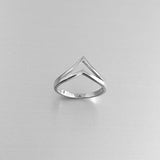 Sterling Silver Plain Double V Shape Ring, Chevron Ring, Simple Ring, Silver Rings