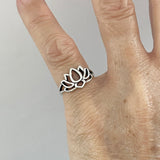 Sterling Silver Lotus Flower Ring, Lotus Ring, Yoga Ring, Silver Rings