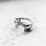 Sterling Sterling Kissing Elephant Ring, Silver Rings, Elephant Ring