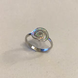 Sterling Silver Spiral White Lab Opal Ring, Swirly Ring, Boho Ring, Silver Ring