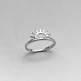 Sterling Silver Sunrise Ring, Silver Ring, Sun Ring, Sunshine Ring