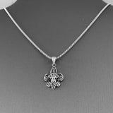 Sterling Silver Filigree Fleur De Lis Necklace, Silver Necklace, Saints Necklace, Boho Necklace