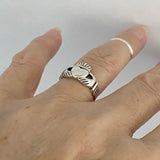 Sterling Silver Large Claddagh Ring, Friendship Ring, Heart Ring, Irish Ring, Silver Ring