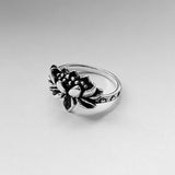 Sterling Silver Blooming Lotus Ring, Flower Ring, Spirit Ring, Boho Ring