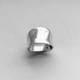 Sterling Silver Concave Ring, Statement Ring, Boho Ring, Silver Band, Silver Ring