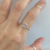 Sterling Silver Small Lotus Flower Ring, Silver Rings, Lotus Ring, Spirit Ring