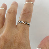 Sterling Silver Eternity All Seeing Eye Band, Silver Ring, Protector Ring, Eye Ring,