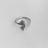 Sterling Silver Double Triquetra Key Ring, Silver Ring, Boho Ring, Celtic Knot Ring