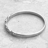 Sterling Silver Braided CZ Ring, Silver Ring, Braided Ring, Stackable Ring