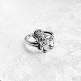 Sterling Silver Lucky Elephant Ring, Silver Ring, Animal Ring, Yoga Ring