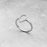 Sterling Silver Open Teardrop Ring, Boho Ring, Silver Ring, Drop Ring