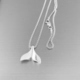 Sterling Silver Small Whale Tail Necklace, Whale Necklace, Fish Necklace, Silver Necklace
