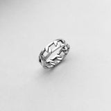 Sterling Silver Unisex Chain Link Ring, Silver Ring, Silver Band, Stackable Ring