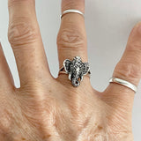 Sterling Silver Filigree Ganesha Elephant Ring, Silver Ring, Good Luck Ring, Boho Ring