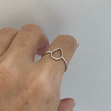 Sterling Silver Open Teardrop Ring, Boho Ring, Silver Ring, Drop Ring