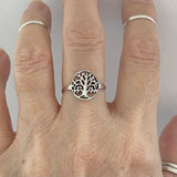 Sterling Silver Small Tree of Life Ring, Silver Ring, Tree Ring, Dainty Ring, Leaf Ring