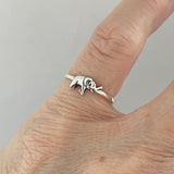 Sterling Sterling Little Dainty Elephant Ring, Silver Ring, Boho Ring, Animal Ring
