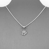 Sterling Silver Little Dainty Lotus Necklace, Silver Necklace, Flower Necklace, Boho Necklace