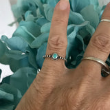 Sterling Silver Bali Style Toe Ring with Synthetic Turquoise, Bali Ring, Boho Ring, Silver Ring