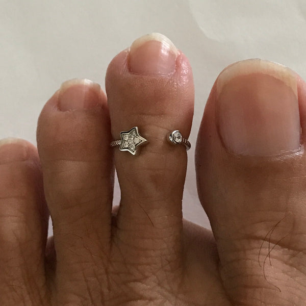 Sterling Silver Tiny Star CZ Toe Ring
