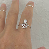 Sterling Silver Cut Out Pineapple Ring, Tree Ring, Silver Ring, Fruit Ring
