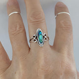Sterling Silver Abalone Ring, Silver Ring, Statement Ring, Boho Ring, Stone Ring