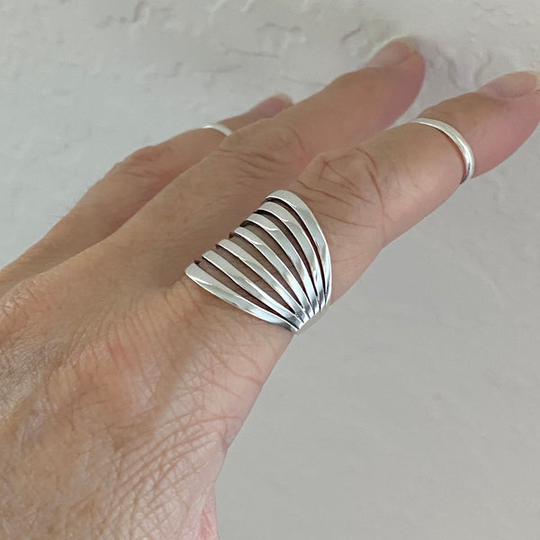 Sterling Silver Statement Boho Ring, Silver Rings, Statement Ring, Silver Band