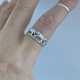 Sterling Sterling Marching Elephant Ring, Silver Ring, Elephant Ring, Boho Ring, Silver Band