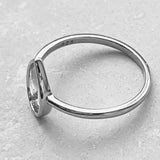 Sterling Silver Open Teardrop Ring, Dainty Ring, Silver Ring, Drops