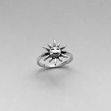 Sterling Silver Smiling Sun Ring, Silver Ring, Boho Ring, Sunshine Ring