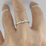 Sterling Silver Mini Claddagh Heart Ring, Dainty Ring, Friendship Ring, Silver Ring, Love Ring