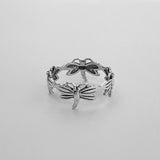 Sterling Silver Eternity Dragonfly Ring, Silver Ring, Boho Ring, Spirit Ring