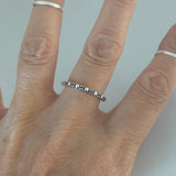 Sterling Silver Stackable Bali Dot Ring, Silver Ring, Silver Band, Boho Ring