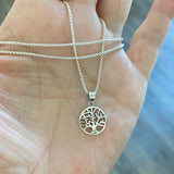 Sterling Silver Small Tree Of Life Necklace, Silver Necklace, Boho Necklace, Good Luck Necklace