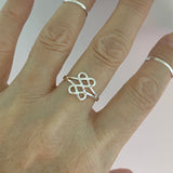 Sterling Silver Celtic Heart Knot Ring, Silver Ring, Boho Ring, Love Ring