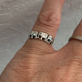 Sterling Silver Marching Elephant Toe Ring, Silver Ring, Rings