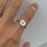 Sterling Silver Compass Ring, Silver Ring, Dainty Ring, Map Ring, Direction Ring