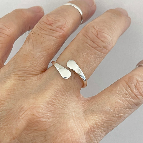 Sterling Silver Modern Ring, Silver Ring, Wraparound Ring, Boho Ring, Silver Band
